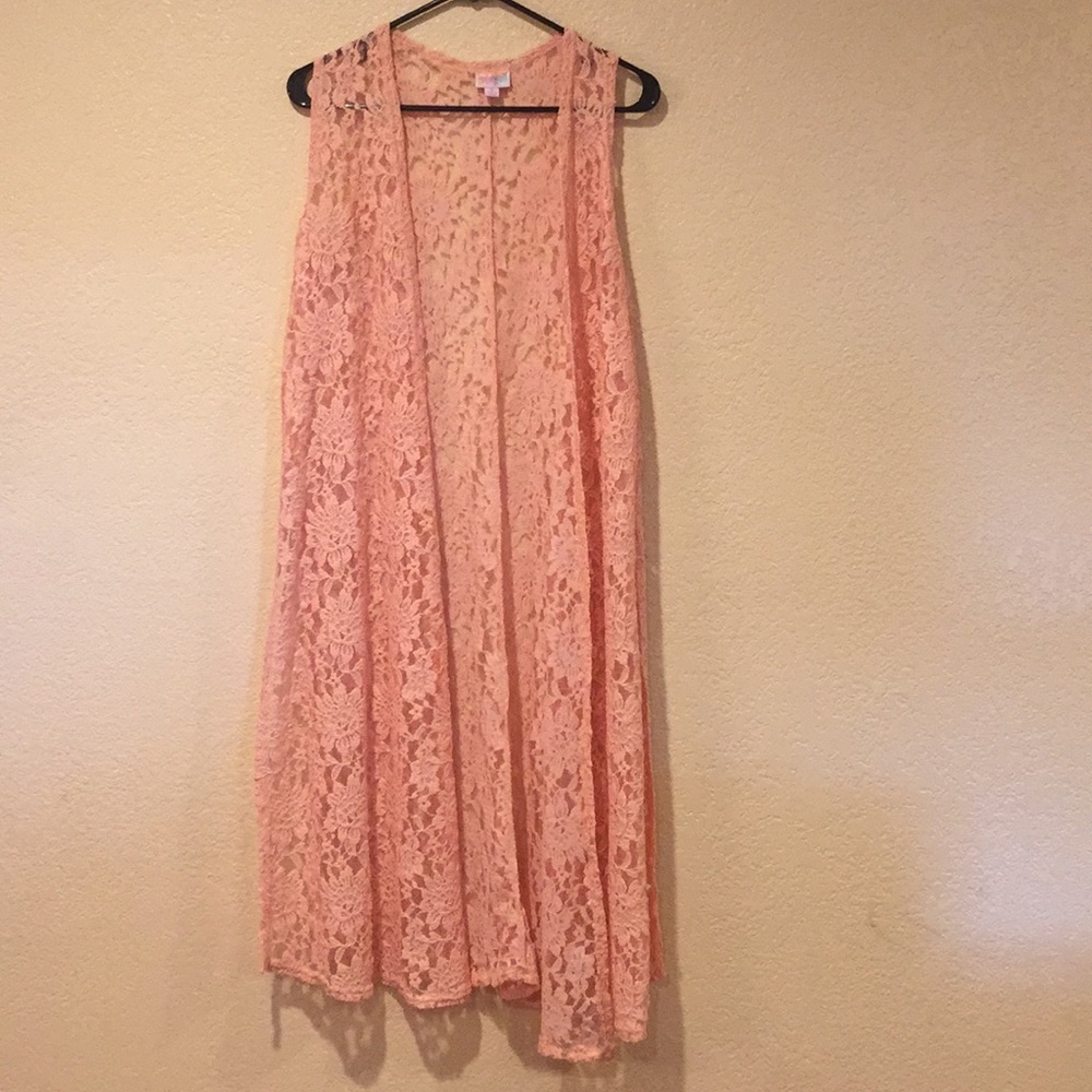 LulaRoe joy pink lace.